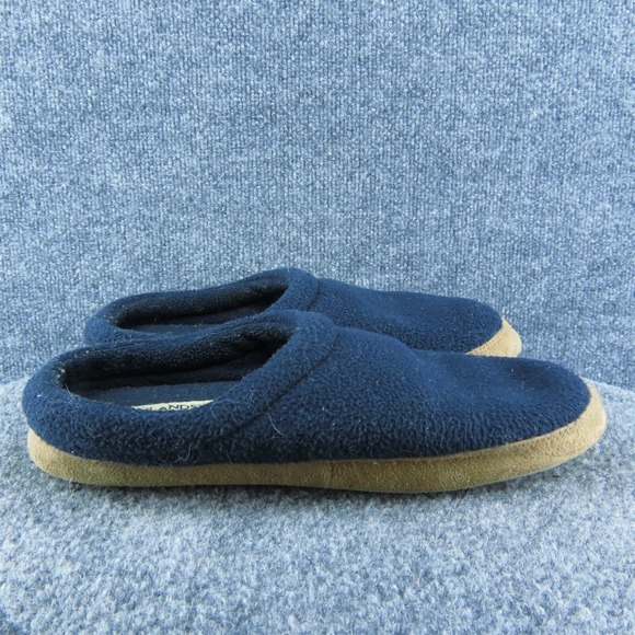 Lands' End Scuffs Men Slip-On Slipper Blue Fabric Slip On Size 8 Medium - Picture 4 of 9
